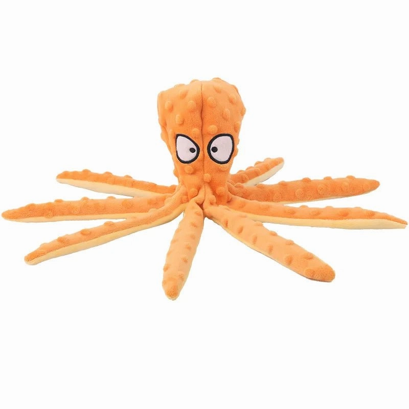 Plush Octopus Dog Toy - Bite-Resistant, Squeaky, and Interactive