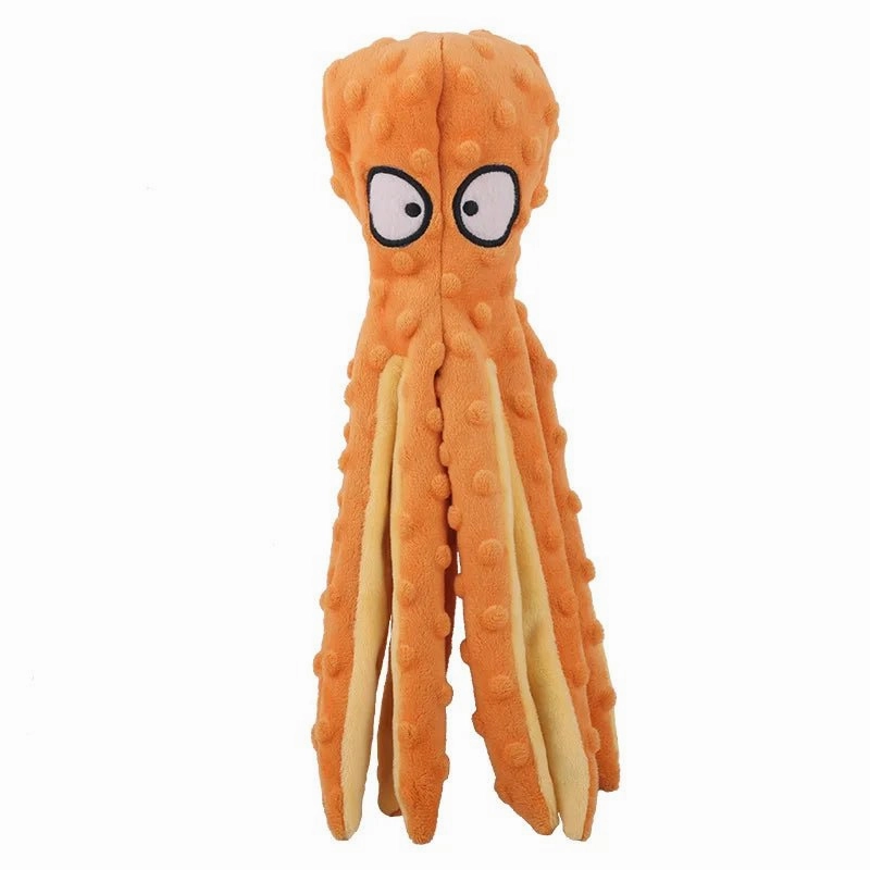 Plush Octopus Dog Toy - Bite-Resistant, Squeaky, and Interactive
