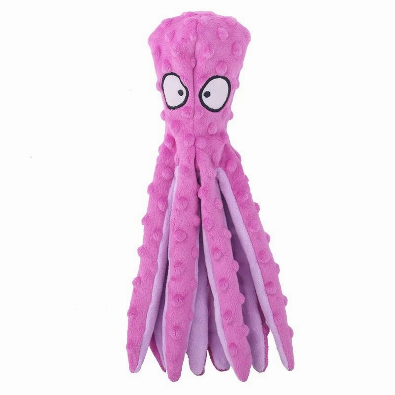 Plush Octopus Dog Toy - Bite-Resistant, Squeaky, and Interactive