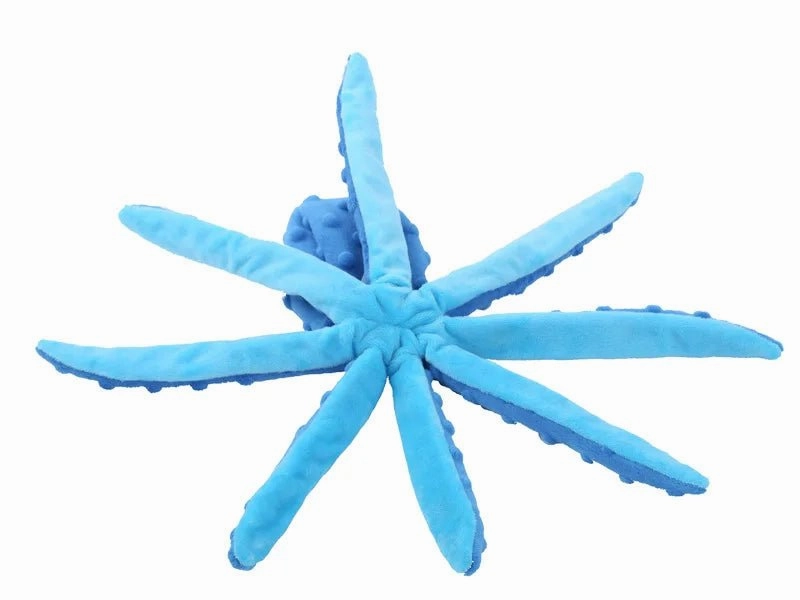 Plush Octopus Dog Toy - Bite-Resistant, Squeaky, and Interactive