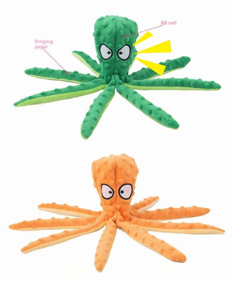 Plush Octopus Dog Toy - Bite-Resistant, Squeaky, and Interactive