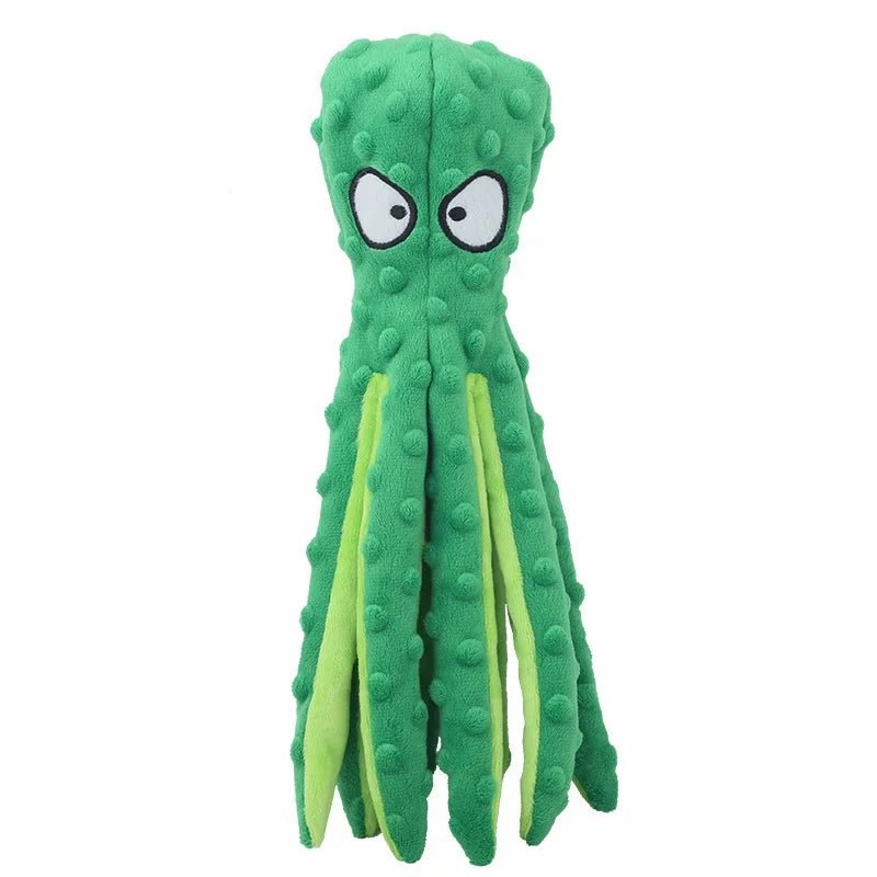Plush Octopus Dog Toy - Bite-Resistant, Squeaky, and Interactive