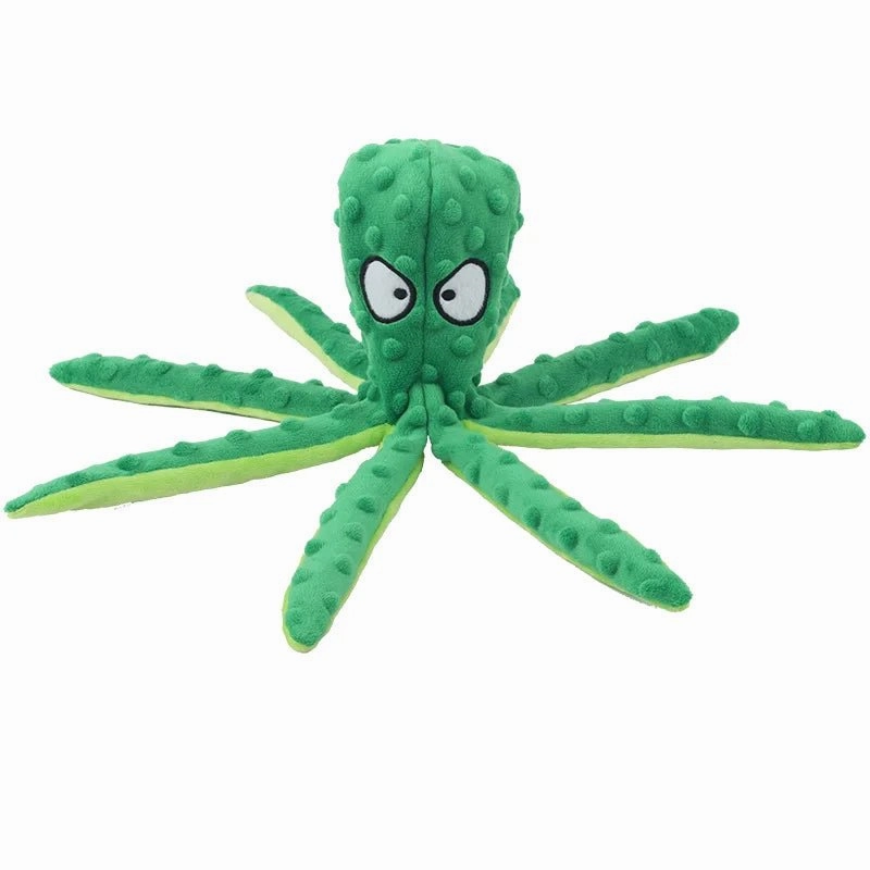 Plush Octopus Dog Toy - Bite-Resistant, Squeaky, and Interactive