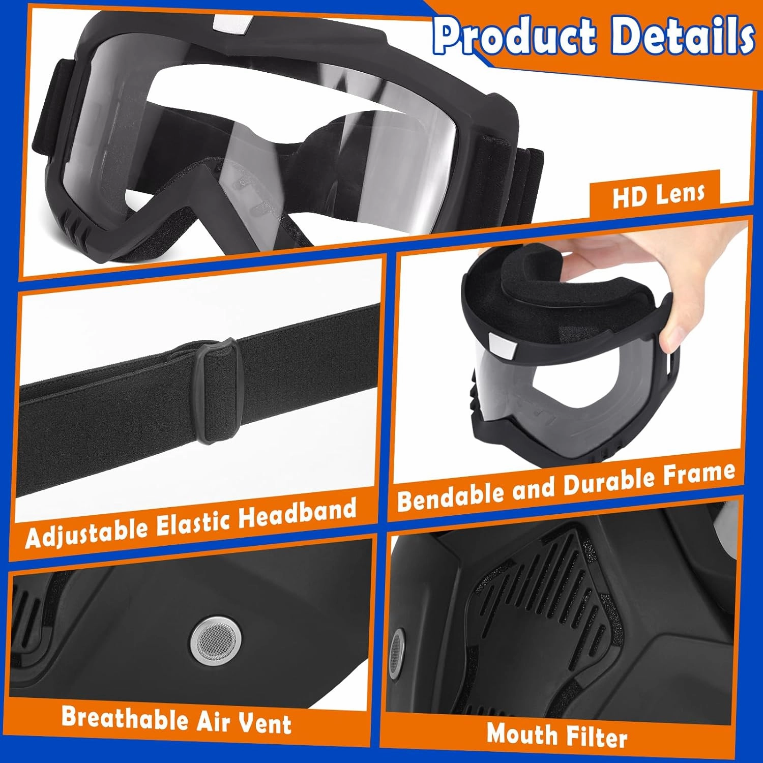 POKONBOY Detachable Masks, Tactical Mask with Goggles Compatible with Nerf Rival, Apollo, Zeus, Khaos, Atlas, & Artemis Blasters Rival Mask