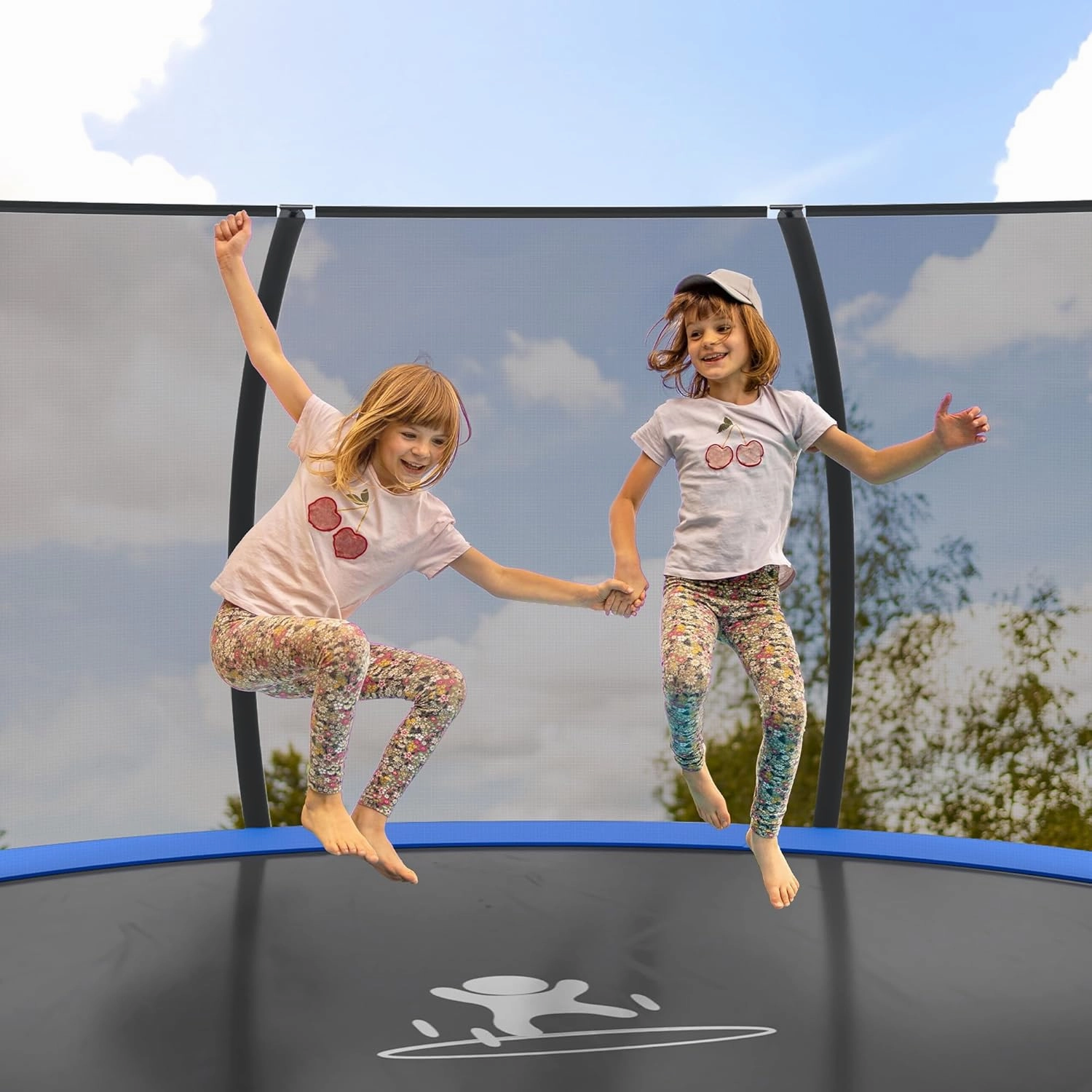 Polar Aurora Outdoor Trampoline with Safety Enclosure Net, Thickened Spring Pad，ASTM Approved Recreational Trampoline for Kids and Adults,Anti-Rust Coated Frame and Thickened Mat