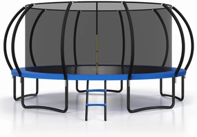 Polar Aurora Outdoor Trampoline with Safety Enclosure Net, Thickened Spring Pad，ASTM Approved Recreational Trampoline for Kids and Adults,Anti-Rust Coated Frame and Thickened Mat
