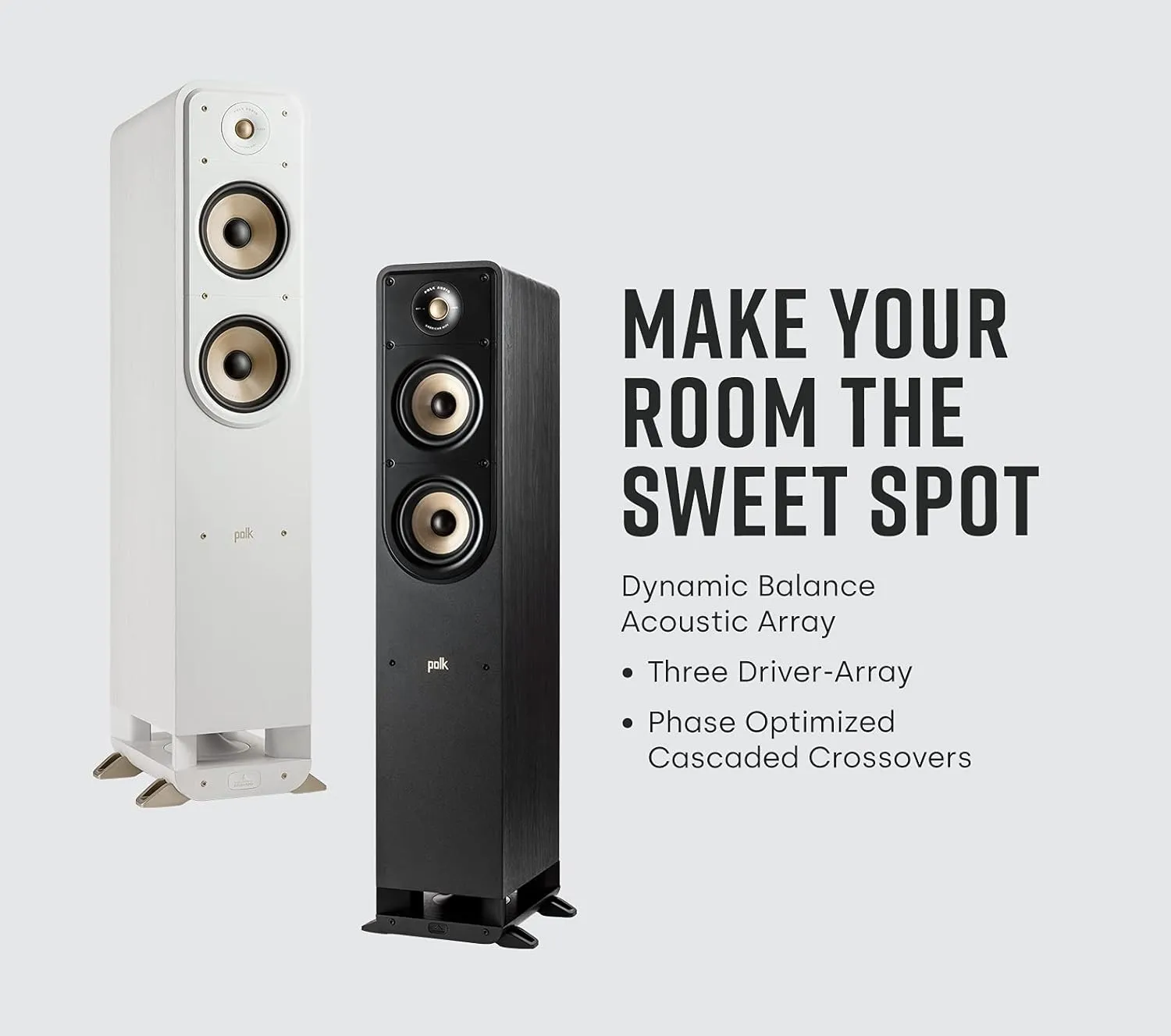 Polk Signature Elite ES50 Tower Speaker - Hi-Res Audio Certified, Dolby Atmos & DTS:X Compatible, 1" Tweeter & (2) 5.25" Woofers, Power Port Technology for Effortless Bass, Stunning Black