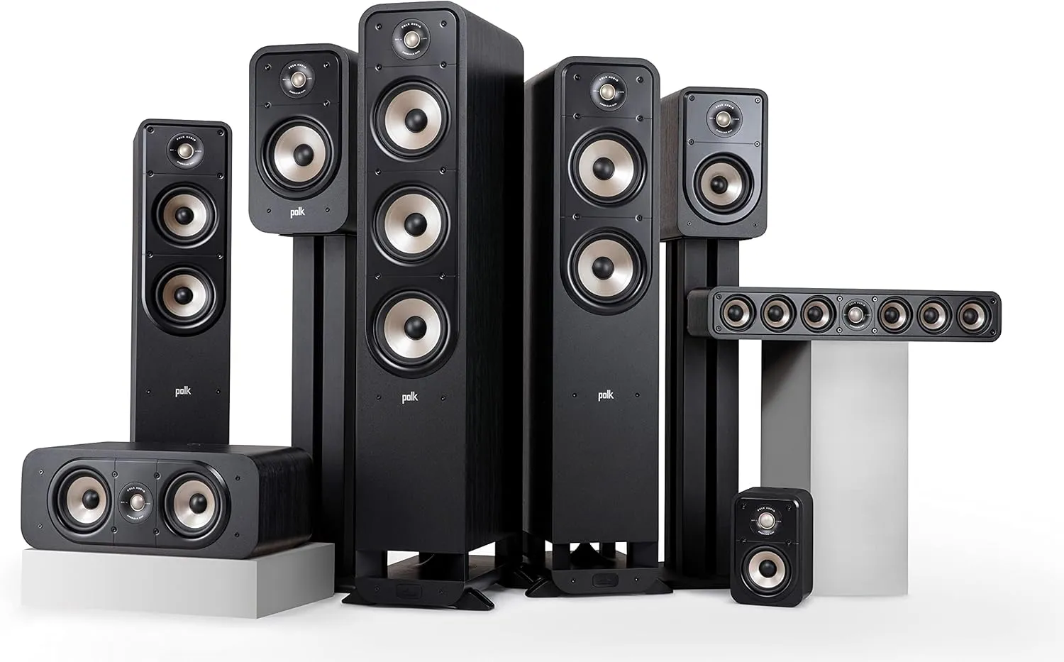 Polk Signature Elite ES50 Tower Speaker - Hi-Res Audio Certified, Dolby Atmos & DTS:X Compatible, 1" Tweeter & (2) 5.25" Woofers, Power Port Technology for Effortless Bass, Stunning Black