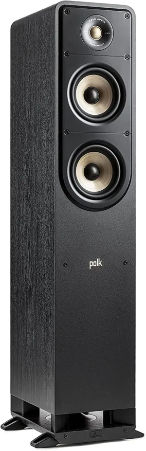 Polk Signature Elite ES50 Tower Speaker - Hi-Res Audio Certified, Dolby Atmos & DTS:X Compatible, 1" Tweeter & (2) 5.25" Woofers, Power Port Technology for Effortless Bass, Stunning Black