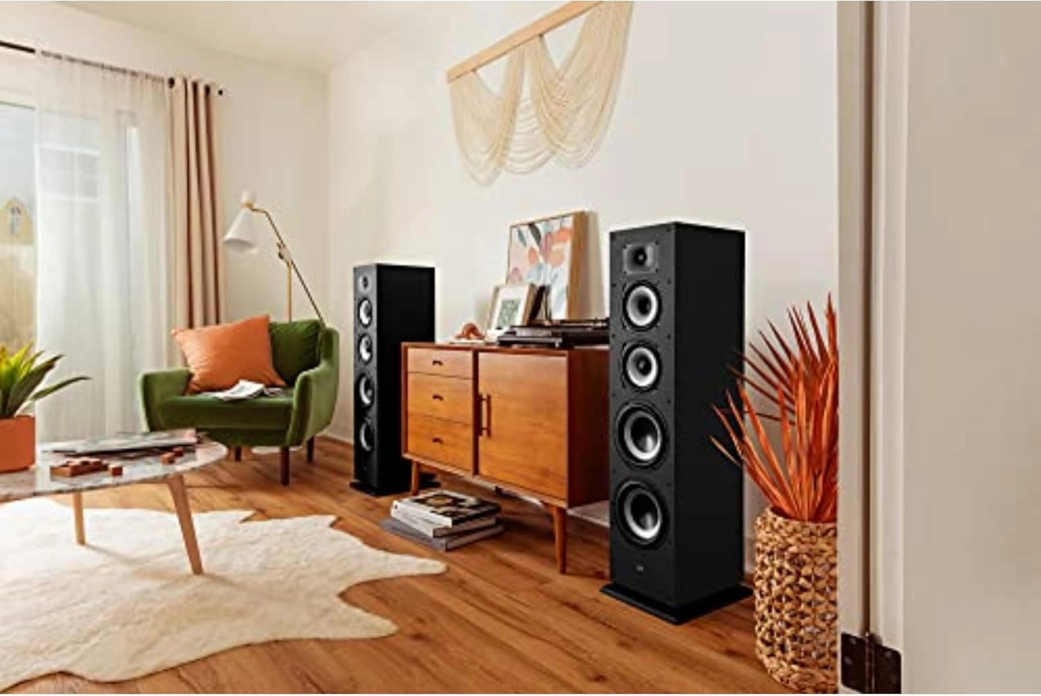 Polk Monitor XT70 Large Tower Speaker - Hi-Res Audio Certified, Dolby Atmos & DTS:X Compatible, 1" Tweeter, (2) 6.5" Dynamically Balanced Woofers, (2) 8" Passive Radiators (Single, Midnight Black)