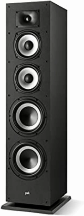 Polk Monitor XT70 Large Tower Speaker - Hi-Res Audio Certified, Dolby Atmos & DTS:X Compatible, 1" Tweeter, (2) 6.5" Dynamically Balanced Woofers, (2) 8" Passive Radiators (Single, Midnight Black)