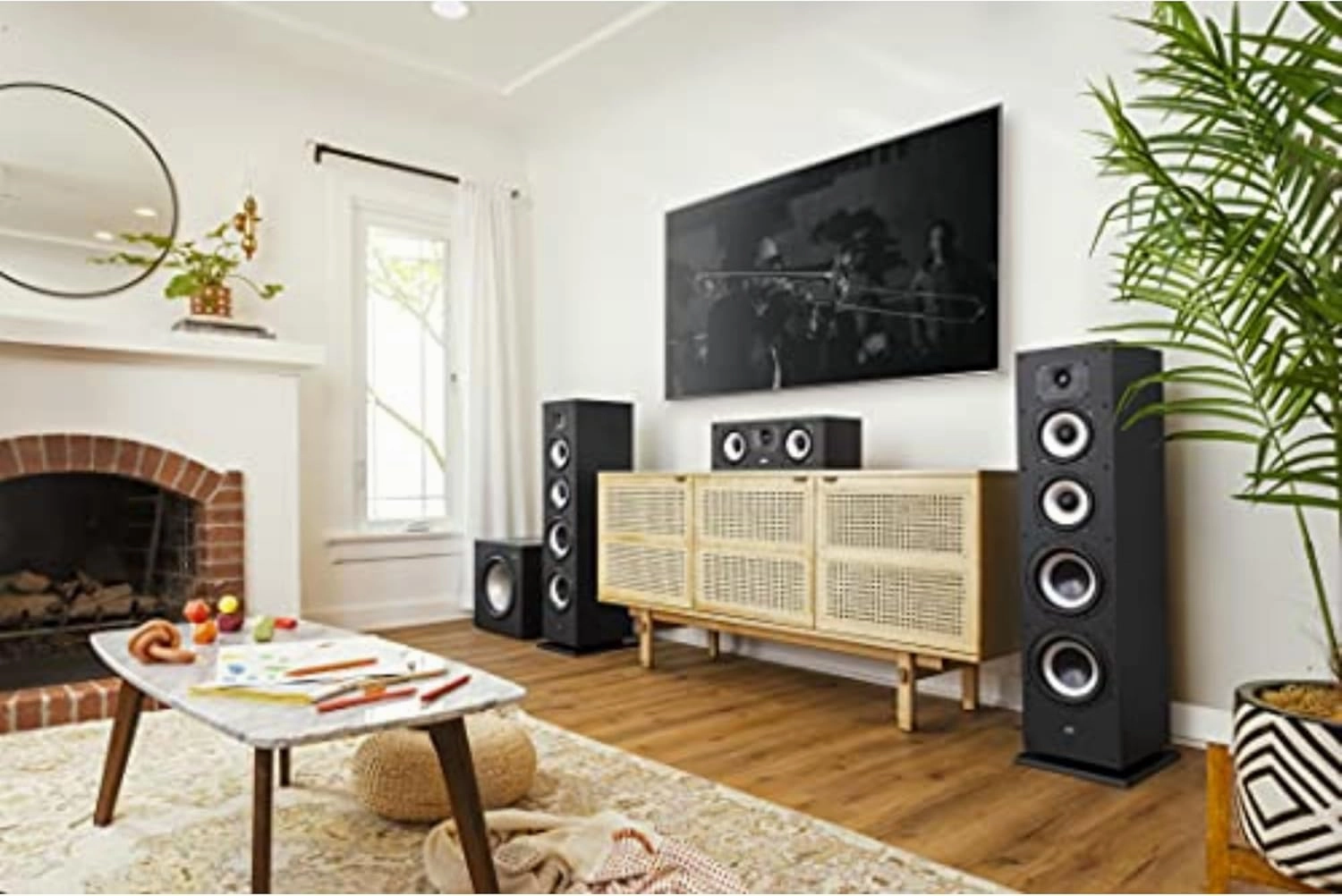 Polk Monitor XT70 Large Tower Speaker - Hi-Res Audio Certified, Dolby Atmos & DTS:X Compatible, 1" Tweeter, (2) 6.5" Dynamically Balanced Woofers, (2) 8" Passive Radiators (Single, Midnight Black)