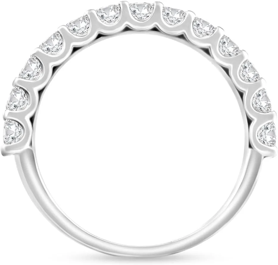 Pompeii 1Ct TW Round Cut Diamond U Prong Wedding Ring Stackable Band 14k Gold Lab Grown (F/G,VS2-SI1)