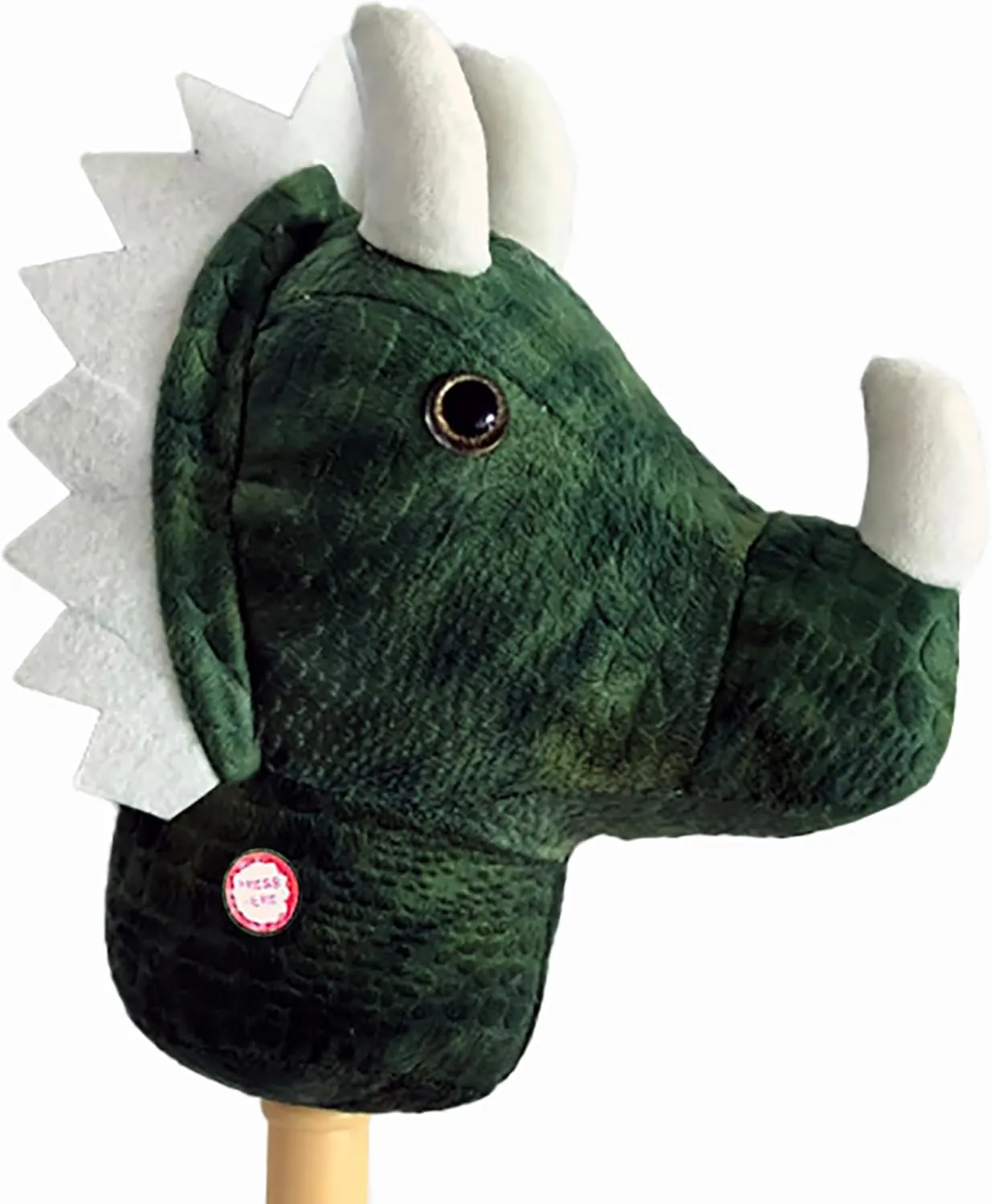 PonyLand: Music Stick Animal - Green Dinosaur - Music Button, Sturdy Two-Piece Stick W/Colorful Soft Plush Animal Head, Pretend Play, Kids Ages 3 