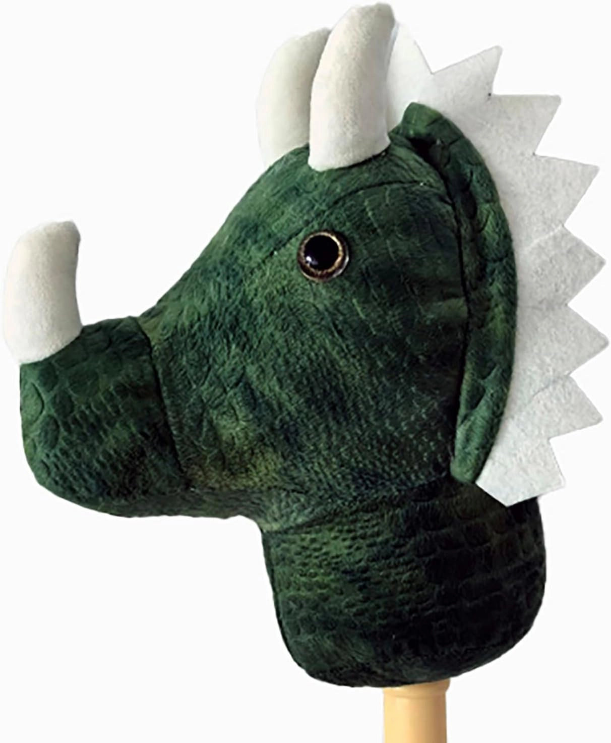 PonyLand: Music Stick Animal - Green Dinosaur - Music Button, Sturdy Two-Piece Stick W/Colorful Soft Plush Animal Head, Pretend Play, Kids Ages 3 