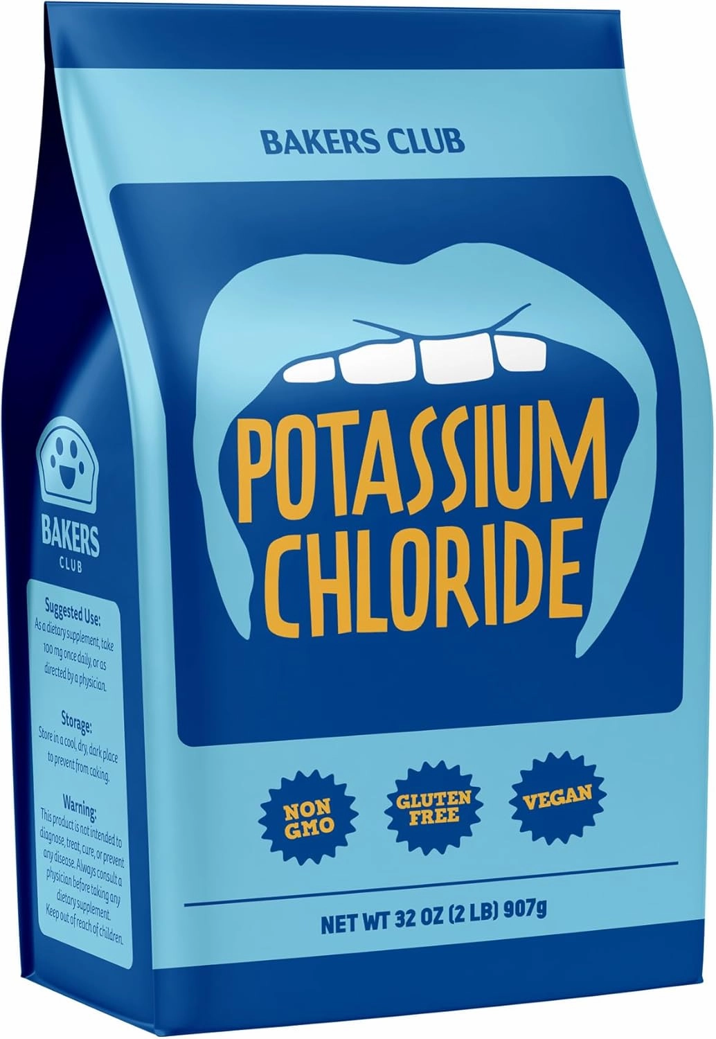Potassium Chloride Powder 2 Pound - Food Grade, Filler Free, Easily Dissolves -Unflavored Sodium Free Mineral for Electrolyte Hydration Fluid Balance - Source for Fruits, Vegetables Essential Mineral