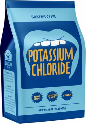 Potassium Chloride Powder 2 Pound - Food Grade, Filler Free, Easily Dissolves -Unflavored Sodium Free Mineral for Electrolyte Hydration Fluid Balance - Source for Fruits, Vegetables Essential Mineral