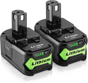 Powerextra 6.5Ah 18V Battery Compatible with Ryobi 18 Volt ONE  P102 P103 P104 P105 P107 P109 P122 Cordless Power Tools 2 Pack