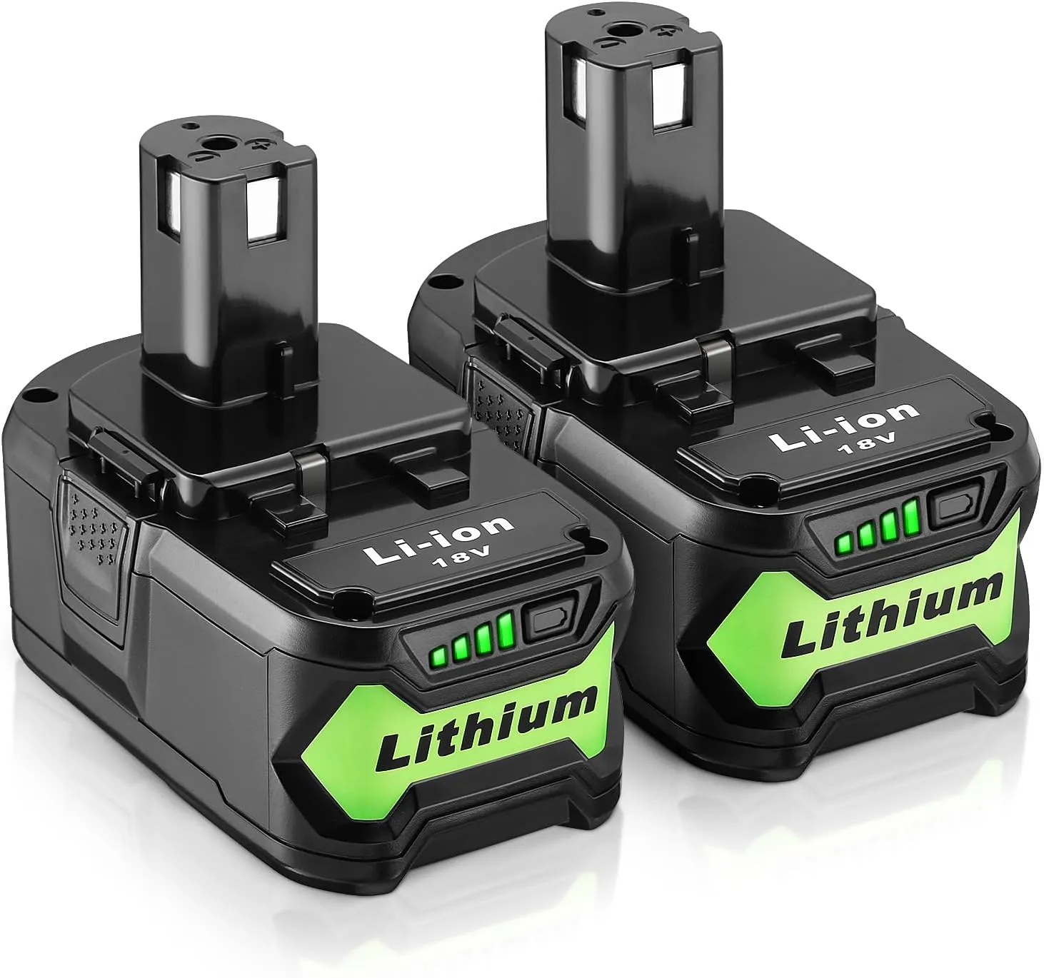 Powerextra 6.5Ah 18V Battery Compatible with Ryobi 18 Volt ONE  P102 P103 P104 P105 P107 P109 P122 Cordless Power Tools 2 Pack