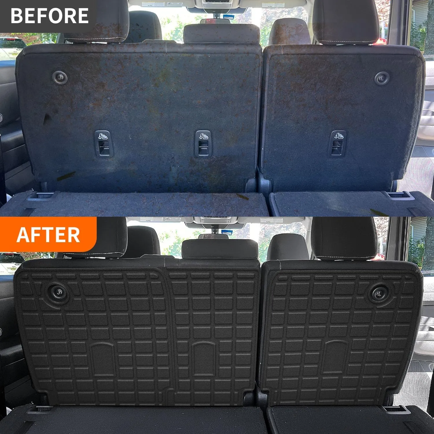 powoq 7&8 Seats 2nd Backrest Mat Compatible with 2022-2025 Nissan Pathfinder Cargo Liner Trunk Mat Replacement for 2022-2025 Nissan Pathfinder Accessories (7&8 Seats 2nd Row Backrest Mat)
