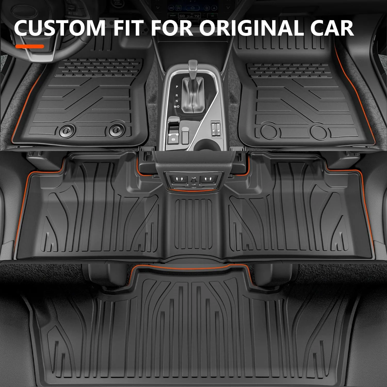 powoq Floor Mat Compatible with 2016-2025 Dodge Durango 6 Seats Trunk Liner 3rd Backrest Mat Replacement for 2016-2025 Dodge Durango Accessories(Trunk Mat 3rd Backrest Mat 6 Seats Floor Mat)