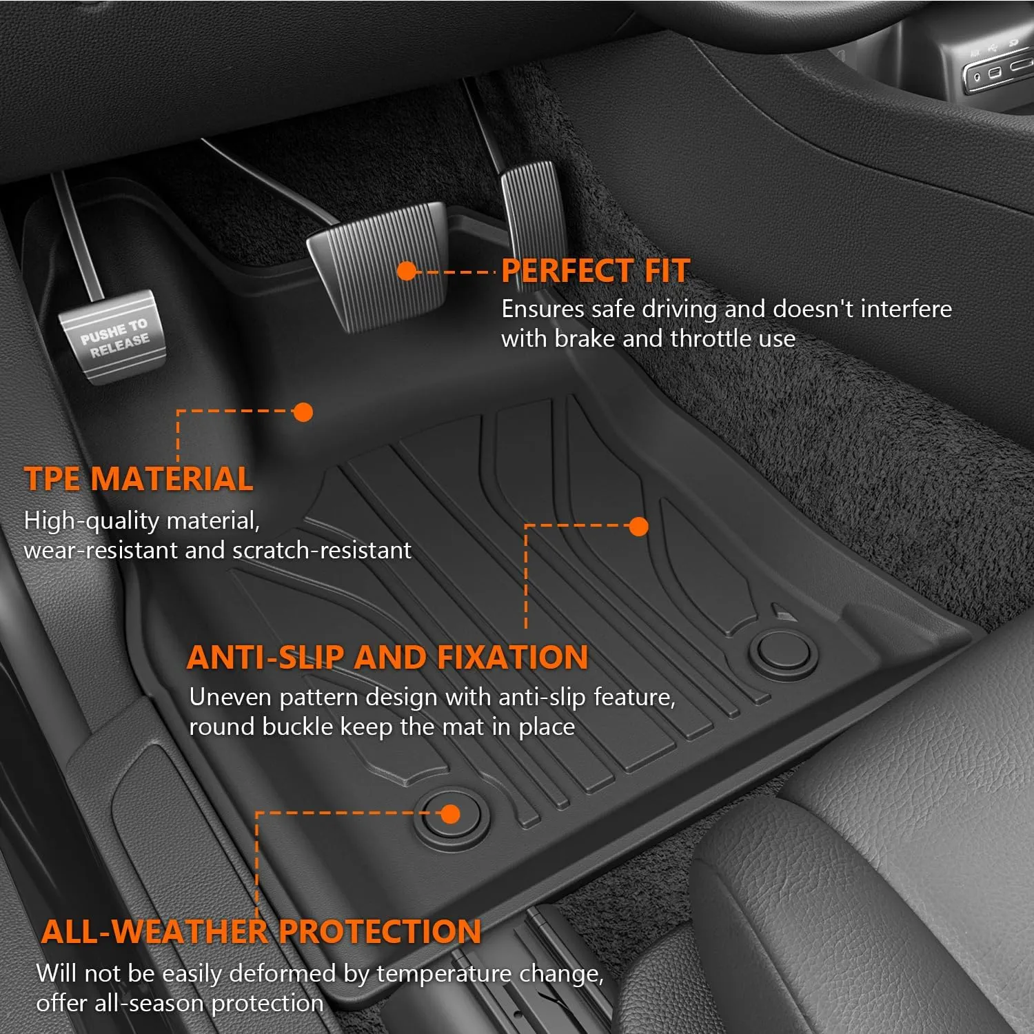 powoq Floor Mat Compatible with 2016-2025 Dodge Durango 6 Seats Trunk Liner 3rd Backrest Mat Replacement for 2016-2025 Dodge Durango Accessories(Trunk Mat 3rd Backrest Mat 6 Seats Floor Mat)