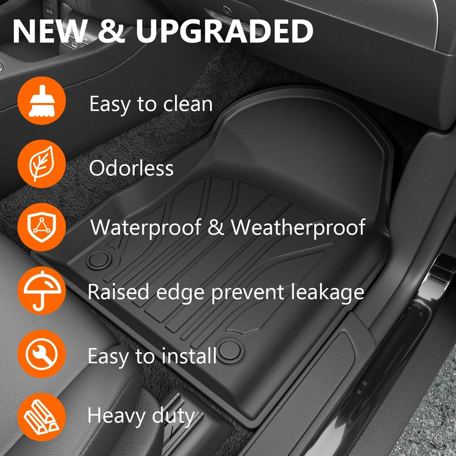 powoq Floor Mat Compatible with 2016-2025 Dodge Durango 6 Seats Trunk Liner 3rd Backrest Mat Replacement for 2016-2025 Dodge Durango Accessories(Trunk Mat 3rd Backrest Mat 6 Seats Floor Mat)