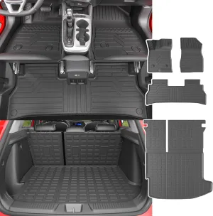 powoq Floor Mat Compatible with 2024 2025 Chevy Trax Trunk Mat with Backrest Mat TPE Floor Liner Replacement for 2024 2025 Chevy Trax Accessories (Trunk Mat with Backrest Mat Floor Mat)