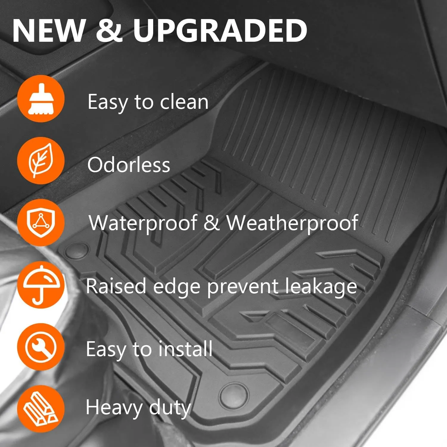 powoq Hybrid Floor Mat Compatible with 2017-2022 Honda CRV Cargo Mat Backrest Liner Trunk Mat Replacement for 2017-2022 Honda CRV Accessories (Fit 17-22 Hybrid Model, Trunk Backrest Floor Mat)