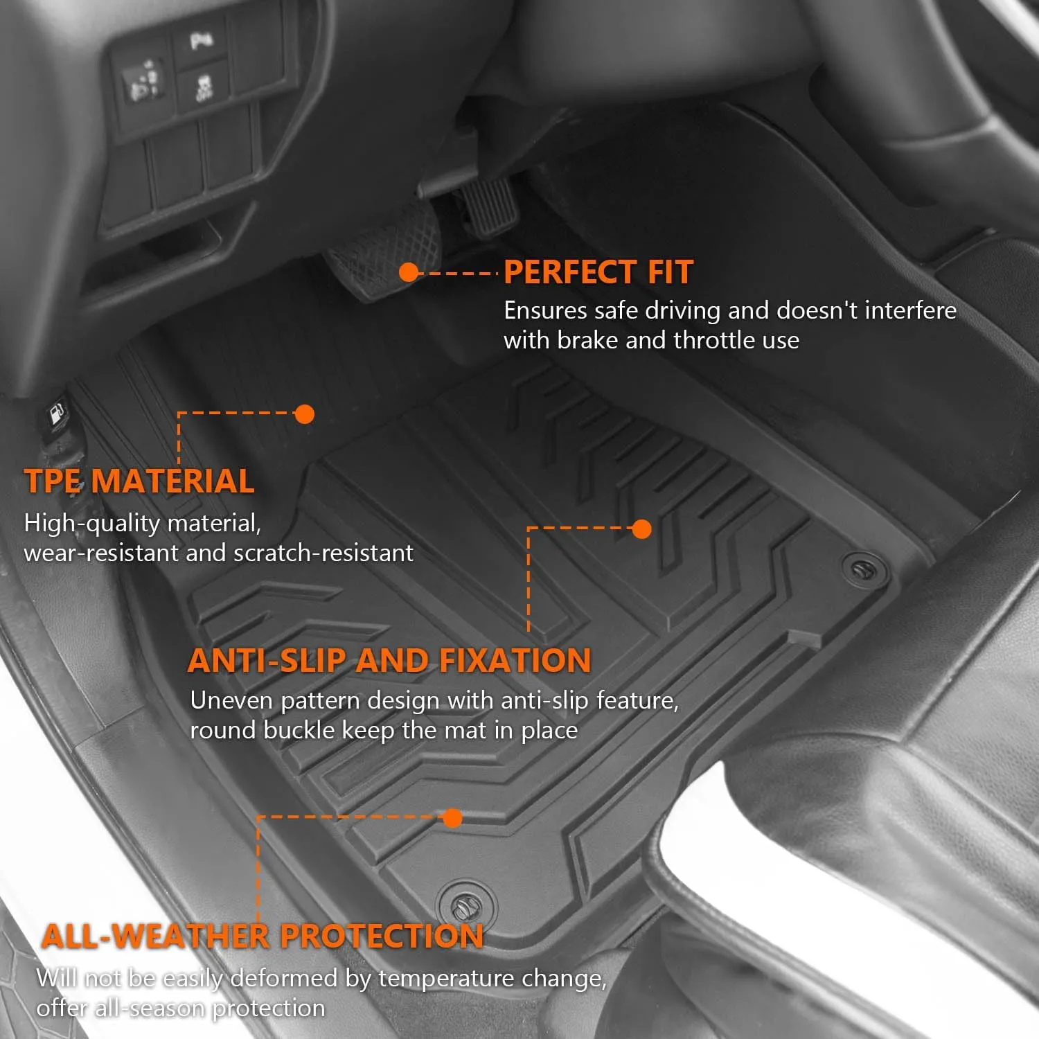 powoq Hybrid Floor Mat Compatible with 2017-2022 Honda CRV Cargo Mat Backrest Liner Trunk Mat Replacement for 2017-2022 Honda CRV Accessories (Fit 17-22 Hybrid Model, Trunk Backrest Floor Mat)