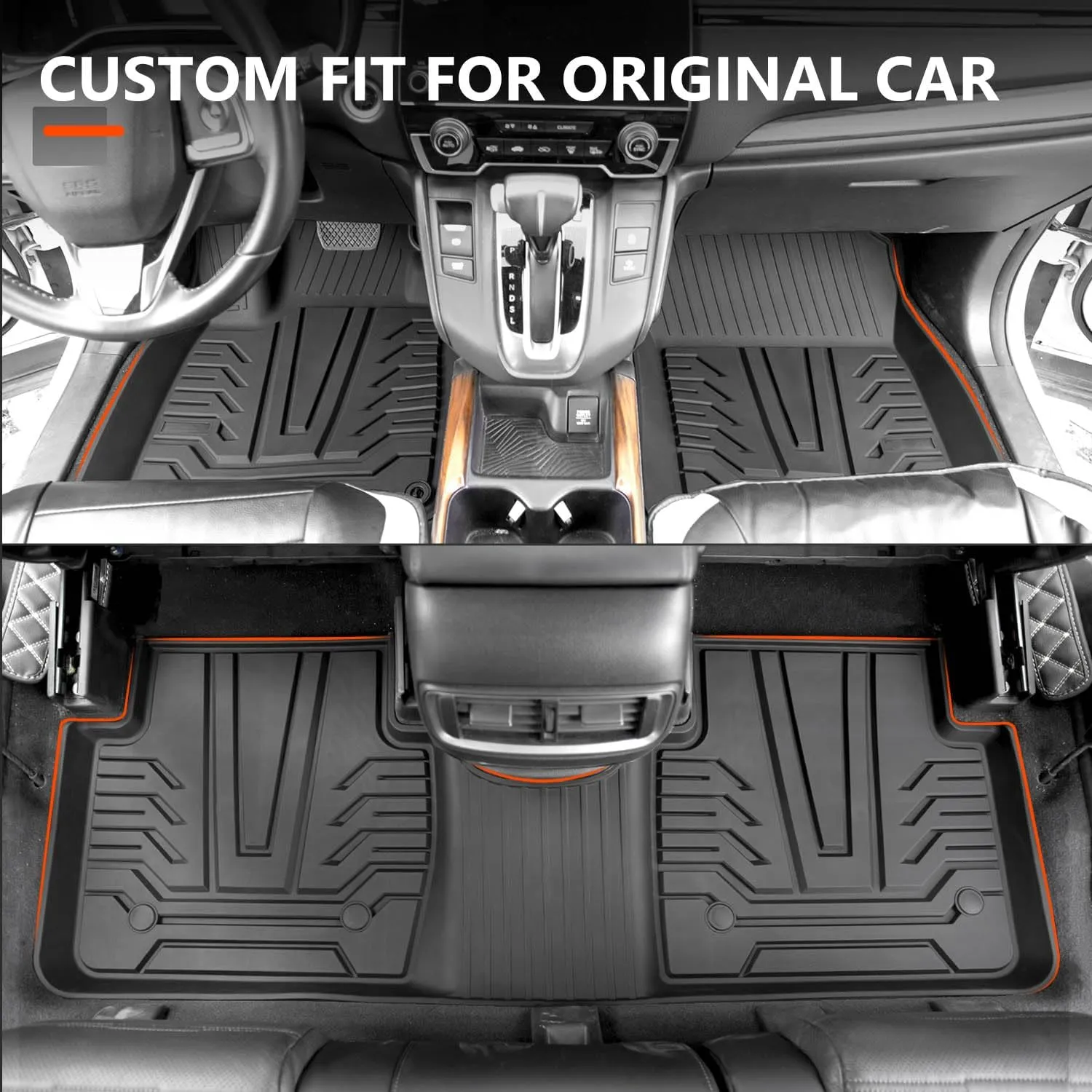 powoq Hybrid Floor Mat Compatible with 2017-2022 Honda CRV Cargo Mat Backrest Liner Trunk Mat Replacement for 2017-2022 Honda CRV Accessories (Fit 17-22 Hybrid Model, Trunk Backrest Floor Mat)
