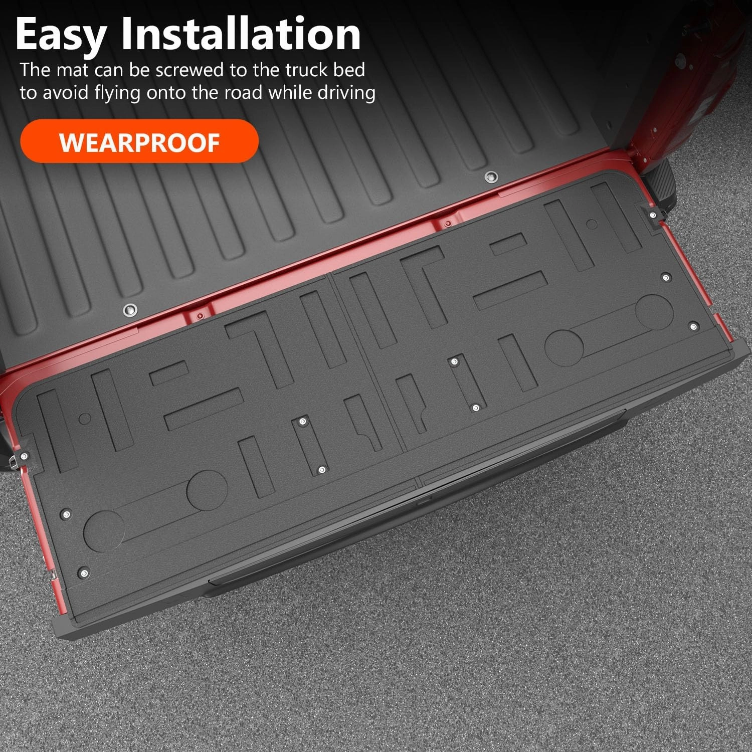powoq Tailgate Mat Compatible with 2021 2022 2023 2024 2025 Ford F150 Tailgate Cover Tailgate Liner TPE Replacement for 2021 2022 2023 2024 2025 Ford F150 Accessories (Tailgate Mat)