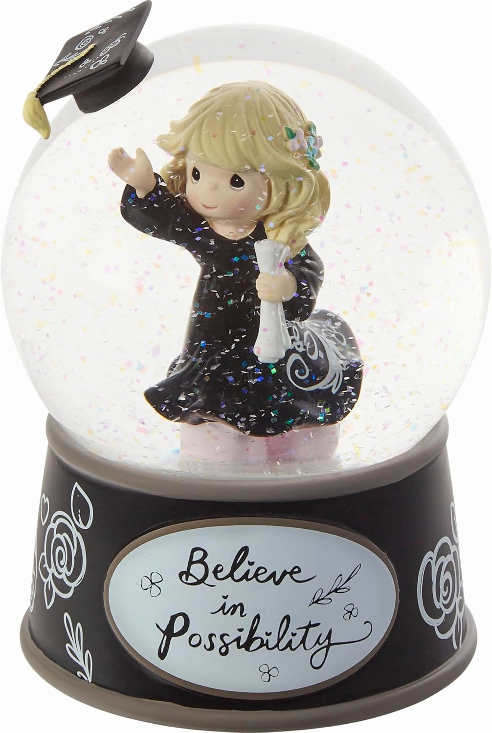 Precious Moments Believe in Possibility Graduation Themed Snow Globe, Ideal Graduation Gift