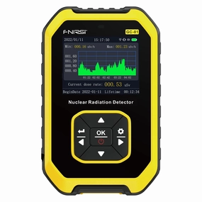 Premium Geiger Counter Radiation Detector, Rechargeable Nuclear Radiation Dosimeter, Portable Handheld Beta Gamma X-ray Monitor Meter with LCD Display, 5 Dosage Units Switched Nuclear Detector
