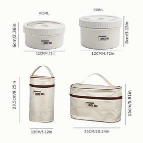 Premium Insulated Lunch Box Set – Portable Stackable Bento Box, Stainless Steel, Thermal Insulation, Keeps Food Warm or Cold, 470ml & 650ml Sizes, Perfect for On-the-Go Meals