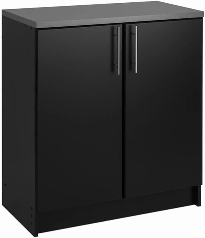 Prepac Elite Functional 4-Piece Garage Cabinets and Storage System Set F, Simplistic Garage Closet Shop Cabinets 16" D x 64" W x 89" H, Black, BRSX-1015-4M
