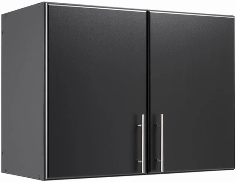 Prepac Elite Functional 4-Piece Garage Cabinets and Storage System Set F, Simplistic Garage Closet Shop Cabinets 16" D x 64" W x 89" H, Black, BRSX-1015-4M