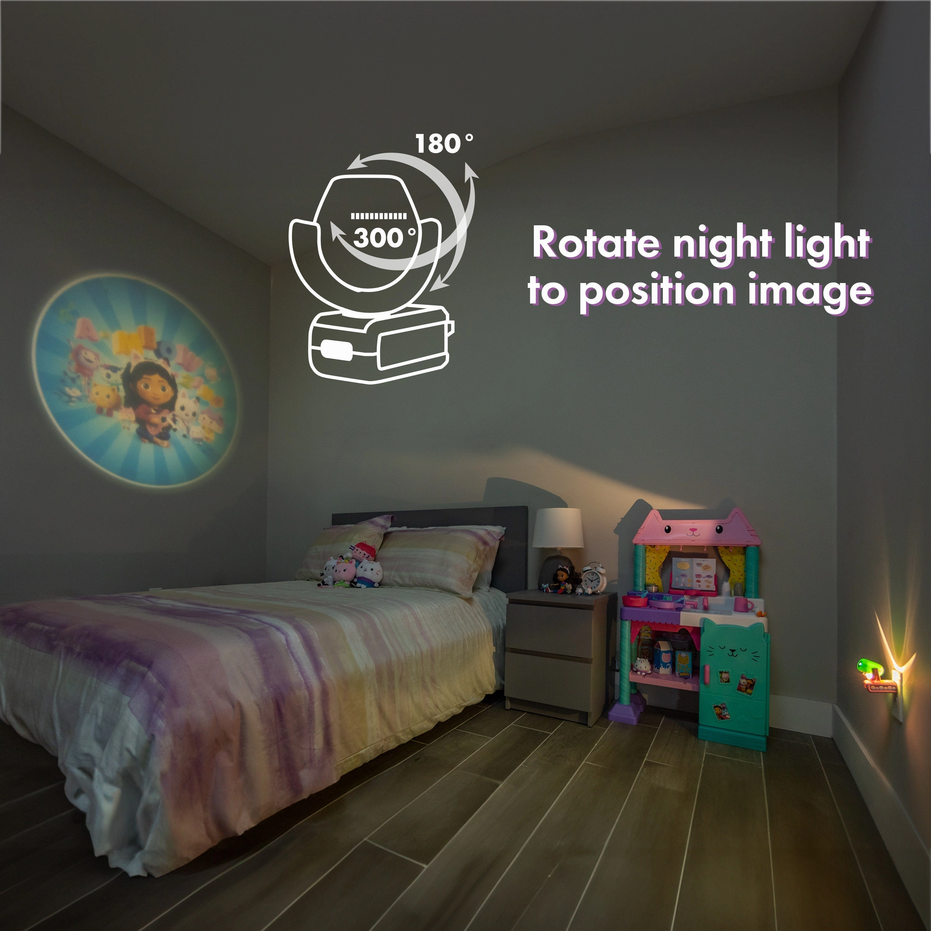 Projectables Gabby's Dollhouse LED Night Light, Pink