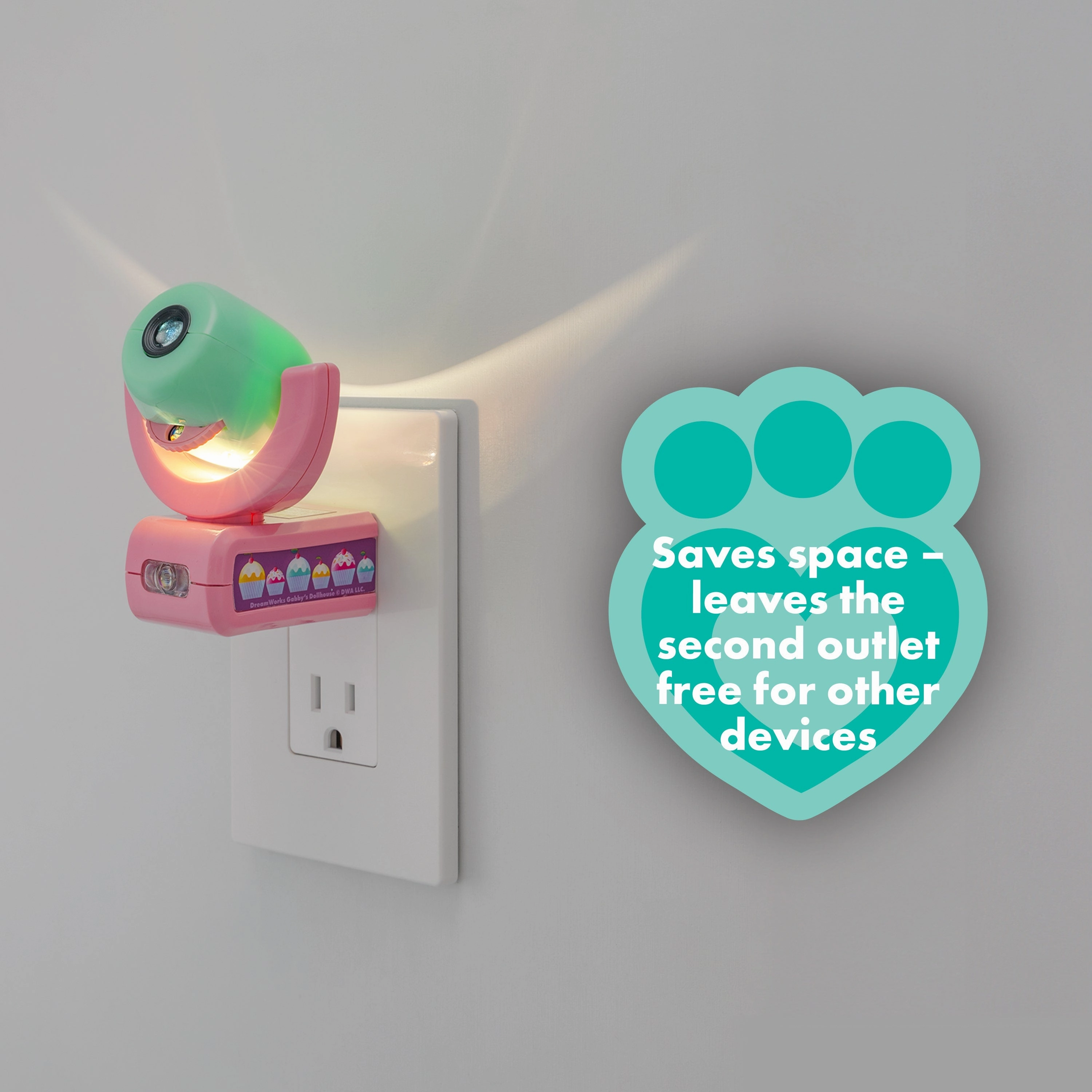 Projectables Gabby's Dollhouse LED Night Light, Pink