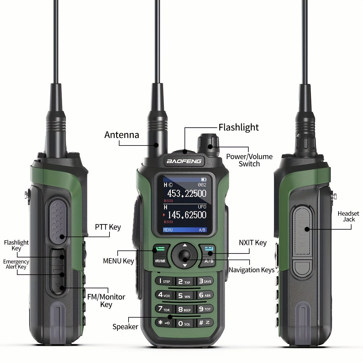 Protable BaoFeng UV-21R Ham Radio - Intercoms with Long Range UHF VHF Dual Band 2-Way Radio, Full Kit, Type-C Cable, and Upgraded Features of UV-5R