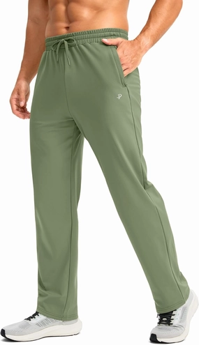 Pudolla Men's Fleece Lined Sweatpants with Zipper Pockets Winter Warm Water Resistant Athletic Pants for Workout Running