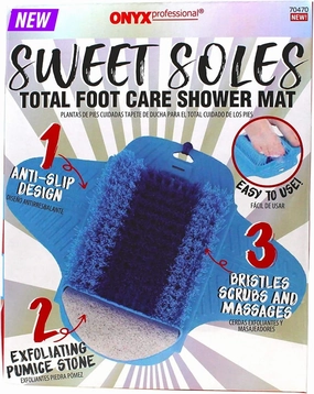Pumice Stone Foot Scrubber Shower Mat - Anti-Slip Suction Cup Design for Foot Care – Dead Skin Remover, Foot Exfoliator, Callus Remover for Baby Soft Feet by Onyx Professional