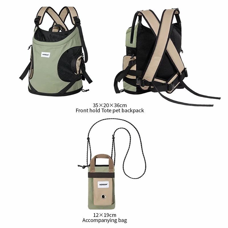 Puppy Kitten Travel Chest Sling Bag Pet Front Cat Dog Carrier Breathable Canvas Portable Backpack Cross Shoulder Strap