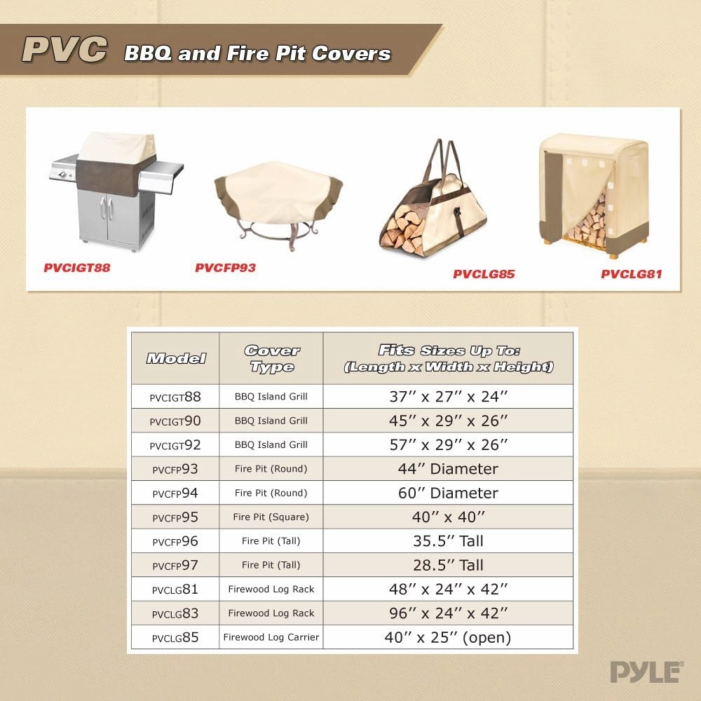 Pyle Armor Shield Log Carrier Bag, Safe Transport for Firewood, 40'' L x 25'' (Opened) Shoulder Strap 55'' (Extended), Splash Guard, Air Vents, Padded Handles, Custom Fit, Warranty (PVCLG85)