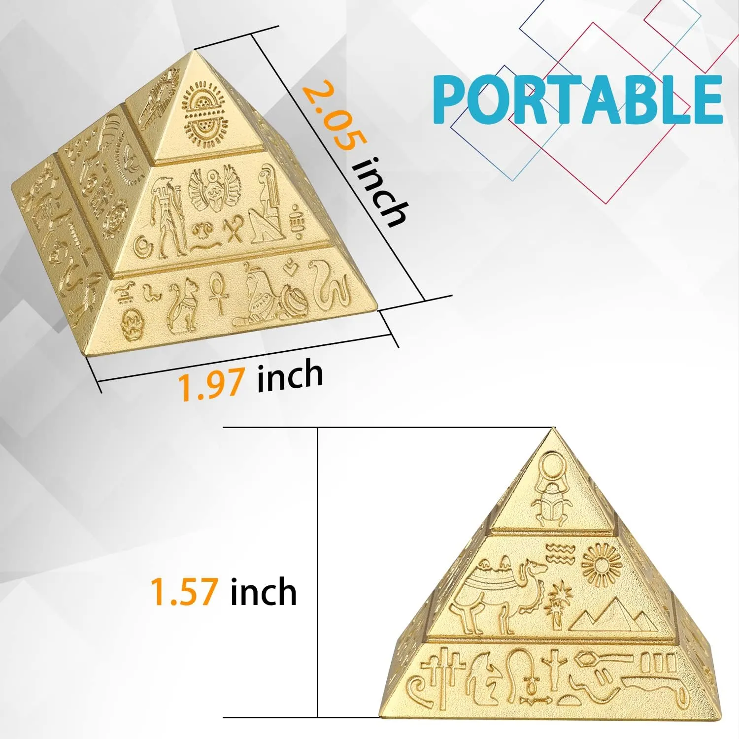 Pyramid Fidget Spinner Toy for Kids Adults, Metal Fingertip Gyro, Cool Hand Finger Spinner, Office Kinetic Desk Toy, Egyptian Figure Perpetual Motion Spinning Top Birthday Gift Prize Party Favors