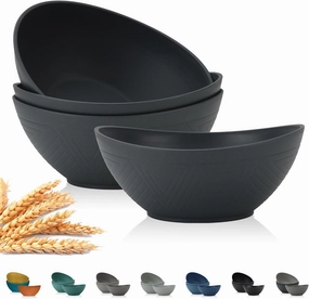 PYRMONT 65 OZ Large Cereal Bowls Set of 4,Serving Bowls,Plastic Salad Bowls,Big Bowl Sets for Soup,Salad,Pasta,Cereal,Stackable for Easy Storage Microwave & Dishwasher Safe (4-Pack)