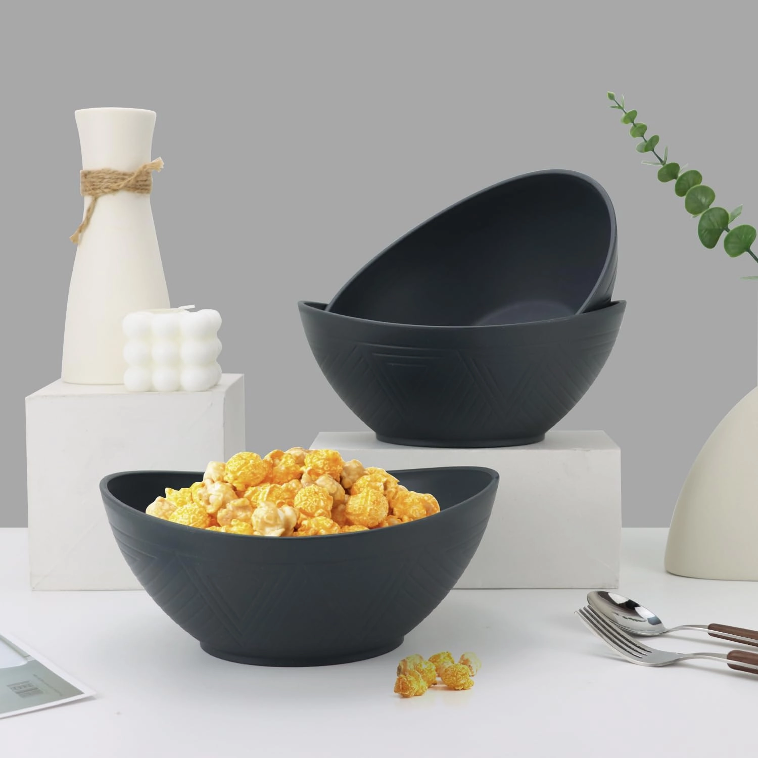 PYRMONT 65 OZ Large Cereal Bowls Set of 4,Serving Bowls,Plastic Salad Bowls,Big Bowl Sets for Soup,Salad,Pasta,Cereal,Stackable for Easy Storage Microwave & Dishwasher Safe (4-Pack)