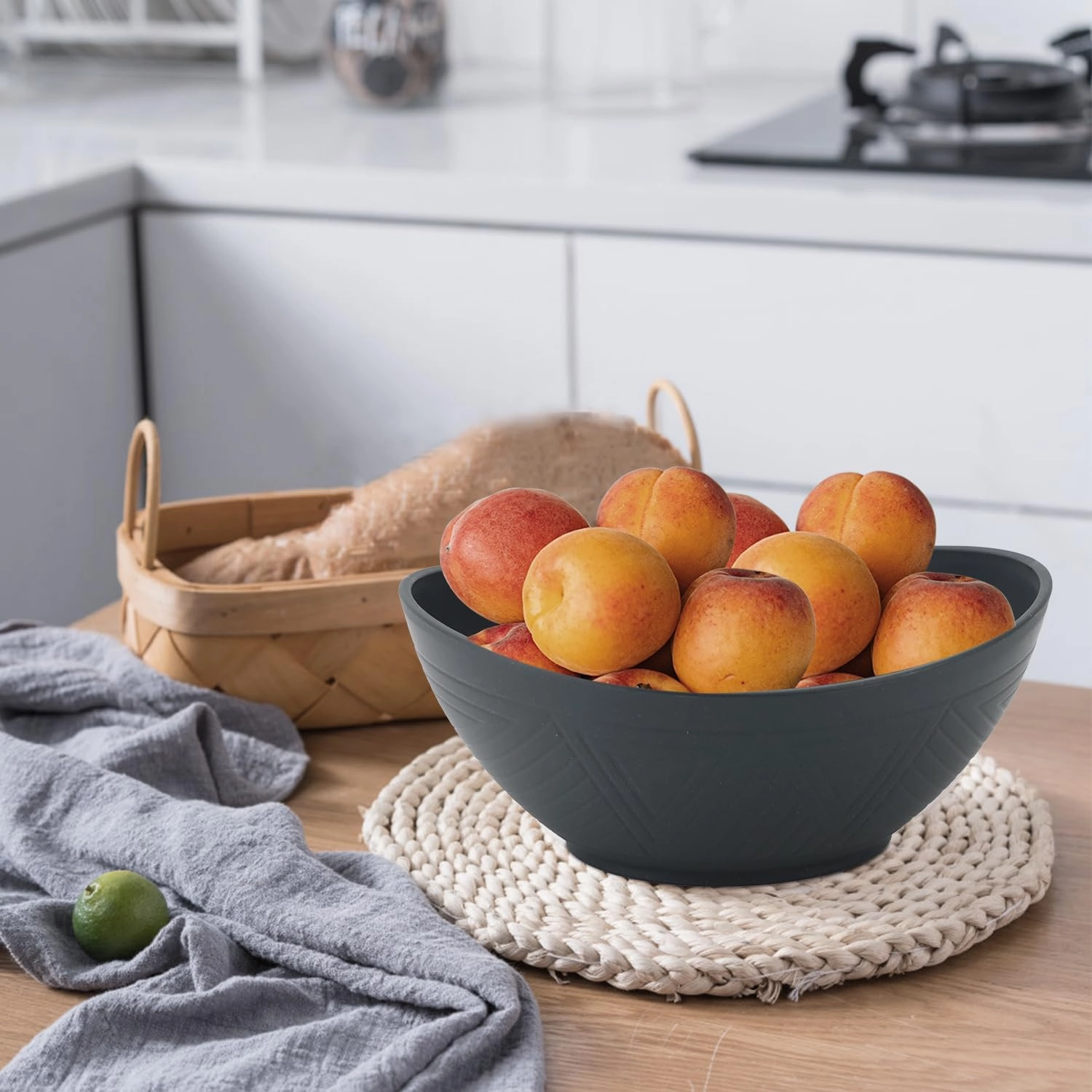 PYRMONT 65 OZ Large Cereal Bowls Set of 4,Serving Bowls,Plastic Salad Bowls,Big Bowl Sets for Soup,Salad,Pasta,Cereal,Stackable for Easy Storage Microwave & Dishwasher Safe (4-Pack)