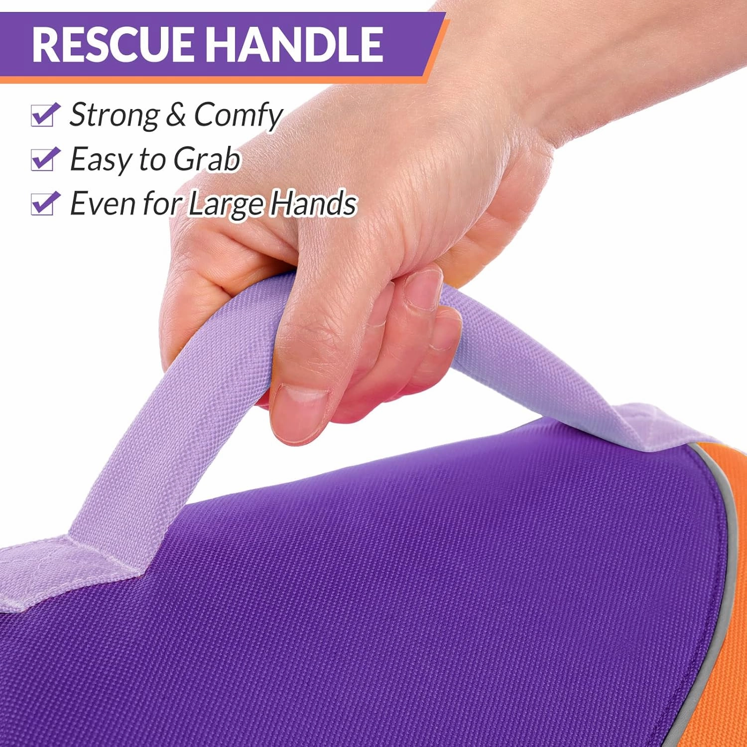 Queenmore Dog Life Jacket,Dog Life Vest for Swimming Boating,Life Jackets for Small Dogs,Ripstop Pet Life Vests with Strong Rescue Purple,S