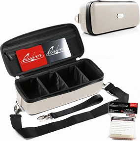 Quiver Time Ivory Bolt Card Carrying Case fits Pokemon Cards and other TCG Games - Storage Bag for Playing/Trading Cards and Deck Box (Straps, Dividers & 100 Apollo Card Sleeves)
